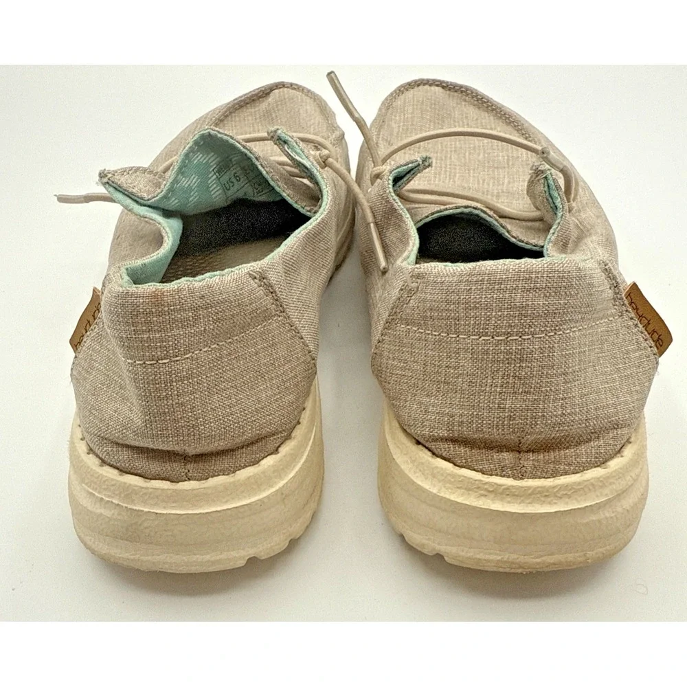 Hey Dudes Womens size 6 khaki/linen Wendy‎ Chambray Beige shoes